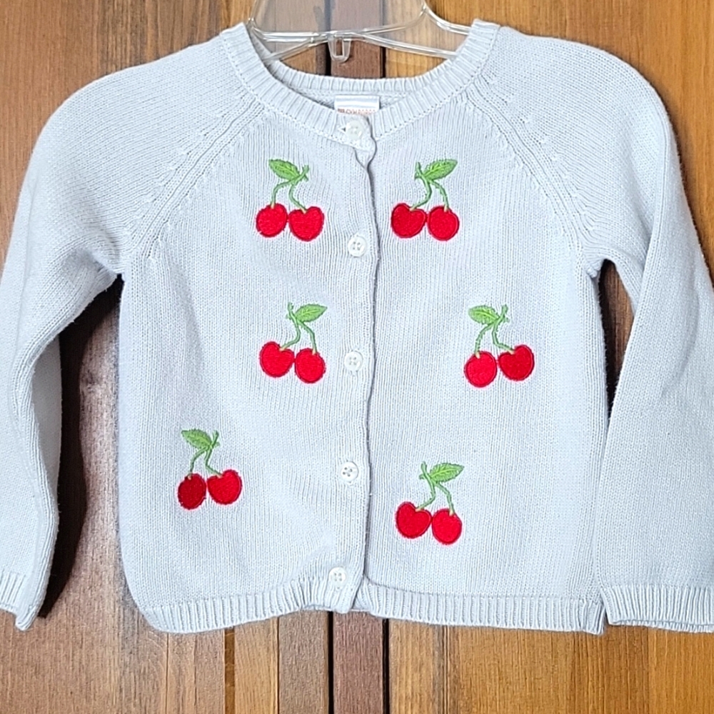 Gymboree CHERRY CUTE Embroidered Cardigan Sweater Sz 3T
